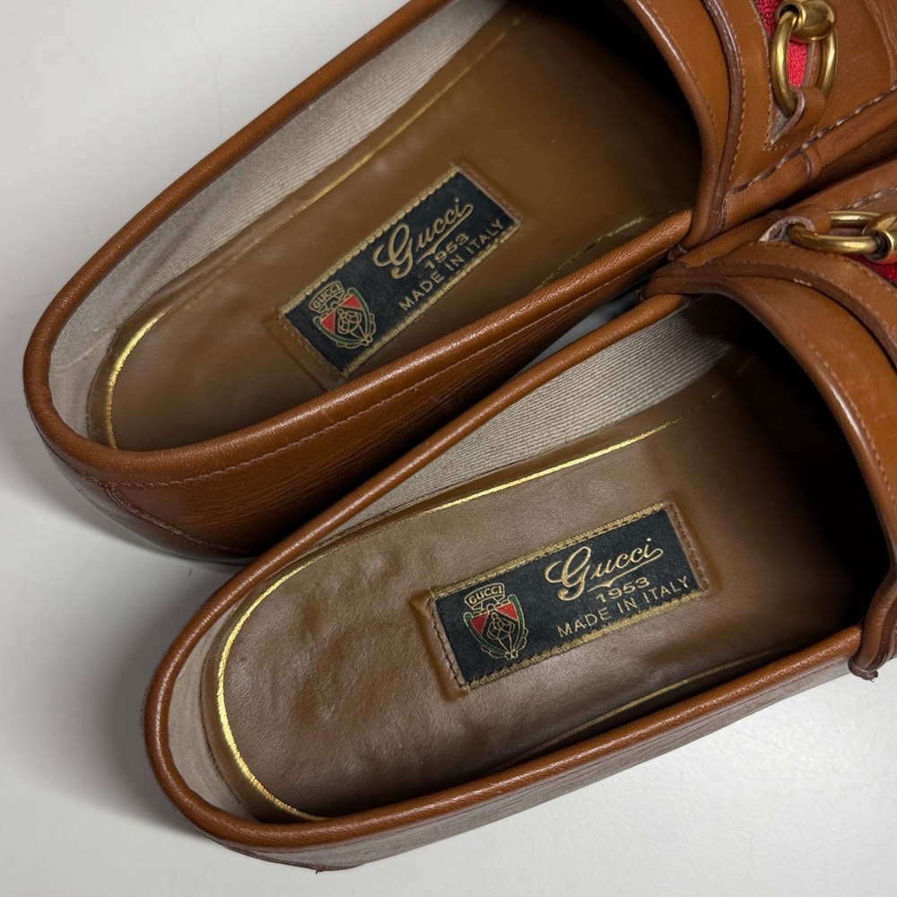 Gucci 60th Anniversary Horsebit 1953 Web Stripe Loafers Men’s Size US 8.5 - Picture 5 of 16